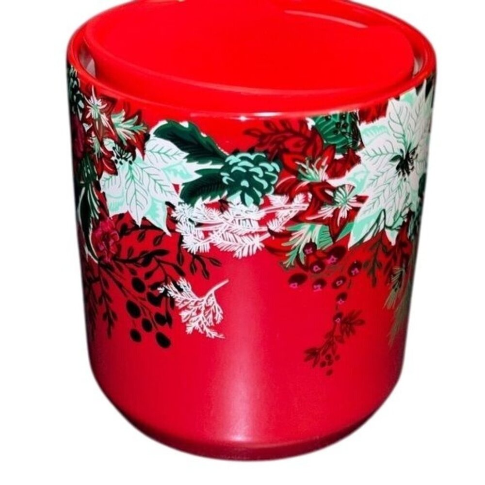Starbucks Holiday Floral Ceramic Mug 8oz Red & Green